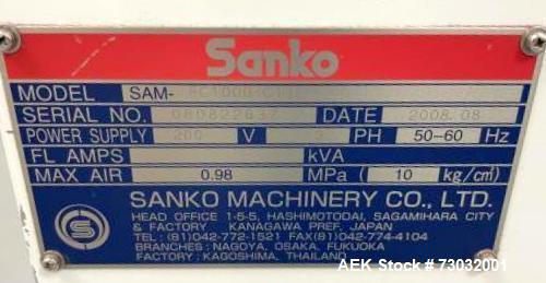 Used Sanko Model FC-1000 Stick Pack Vertical Form Fill Seal machine with Volumetric Feeder. Capable of speeds from 20 - 100 Cycles per minute per lane. Currently set up with 11 lanes on 23mm stick pa...