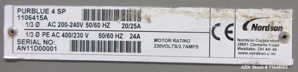 Used Nordson PURBlue 4 SP Adhesive Melter