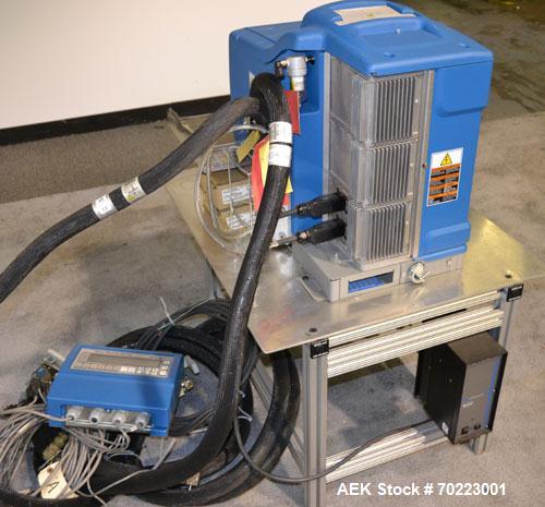 Used Nordson Hot Melt Adhesive Applicator System, Model Problue 10. Volume 10 liter, hmelt rate per hour 24 pound, throughput per hour 27.3 pound. Includes a PS40 Nordson power supply, and an Eclipse...