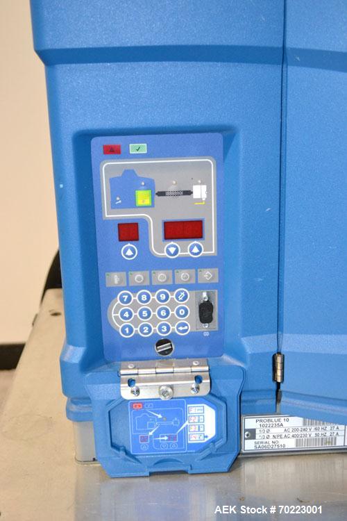 Used Nordson Hot Melt Adhesive Applicator System, Model Problue 10. Volume 10 liter, hmelt rate per hour 24 pound, throughput per hour 27.3 pound. Includes a PS40 Nordson power supply, and an Eclipse...