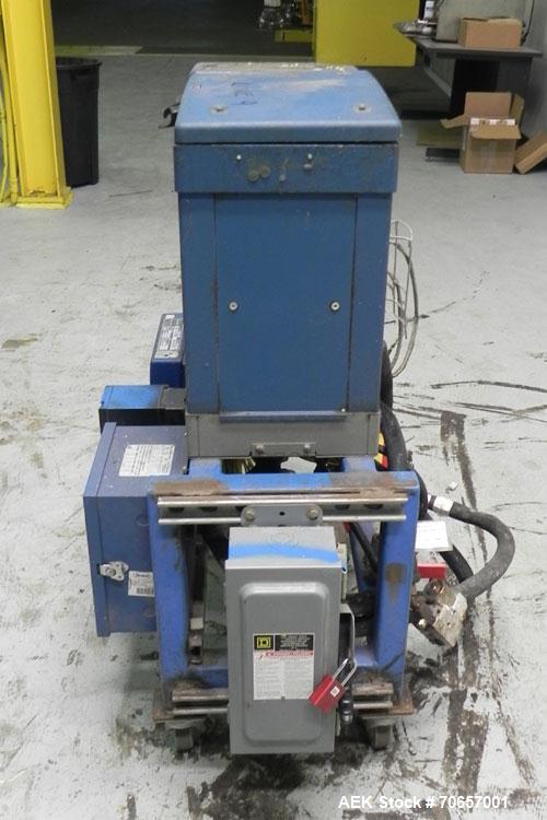 Used Nordson Model ProBlue 15 Hot Melt Glue System. Has Nodson model EPC 30 Eclipse series pattern controller. Has LogiComm glue gun driver. Mounted on stand alone frame with casters. Includes glue h...