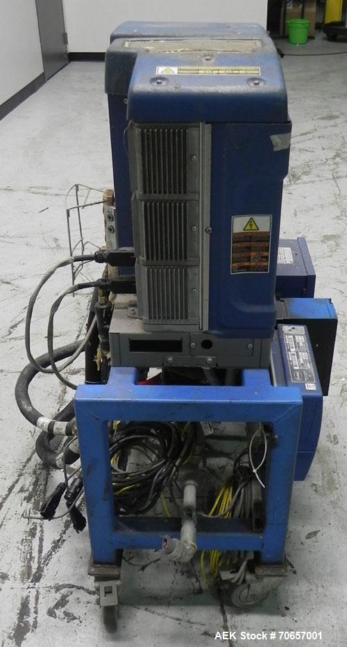 Used Nordson Model ProBlue 15 Hot Melt Glue System. Has Nodson model EPC 30 Eclipse series pattern controller. Has LogiComm glue gun driver. Mounted on stand alone frame with casters. Includes glue h...