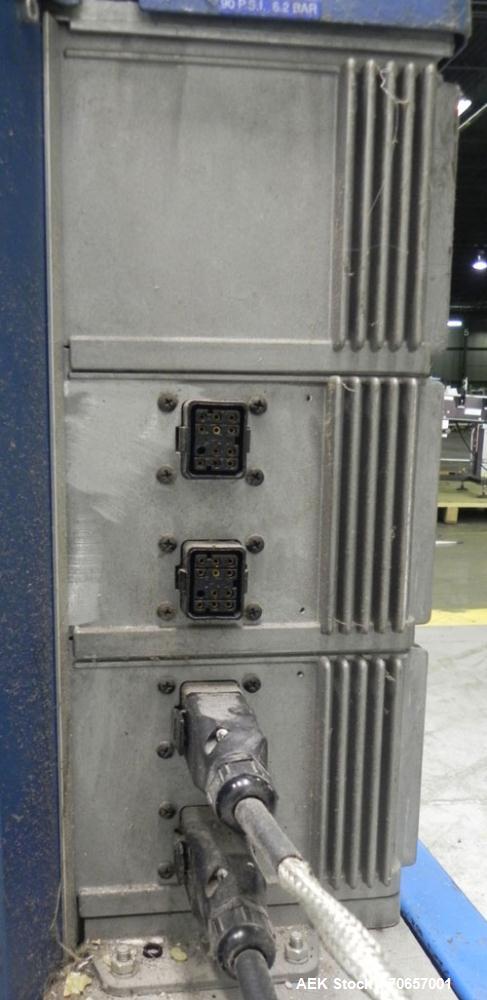 Used Nordson Model ProBlue 15 Hot Melt Glue System. Has Nodson model EPC 30 Eclipse series pattern controller. Has LogiComm glue gun driver. Mounted on stand alone frame with casters. Includes glue h...