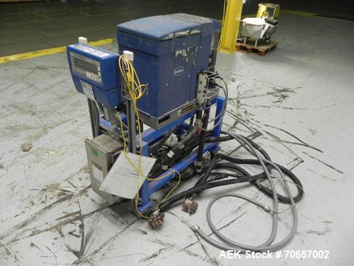 Used Nordson Model ProBlue 15 Hot Melt Glue System. Has Nodson model EPC 30 Eclipse series pattern controller. Has LogiComm glue gun driver. Mounted on stand alone frame with casters. Includes glue h...