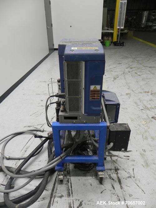 Used Nordson Model ProBlue 15 Hot Melt Glue System. Has Nodson model EPC 30 Eclipse series pattern controller. Has LogiComm glue gun driver. Mounted on stand alone frame with casters. Includes glue h...