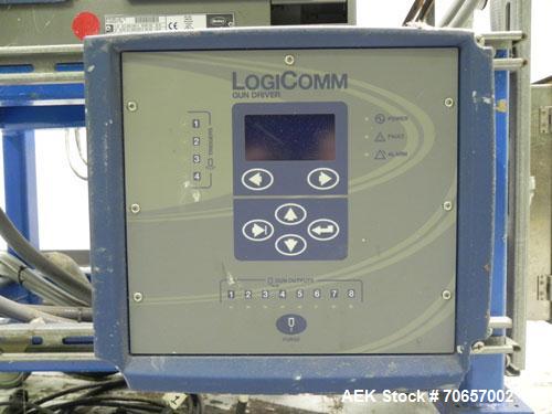 Used Nordson Model ProBlue 15 Hot Melt Glue System. Has Nodson model EPC 30 Eclipse series pattern controller. Has LogiComm glue gun driver. Mounted on stand alone frame with casters. Includes glue h...