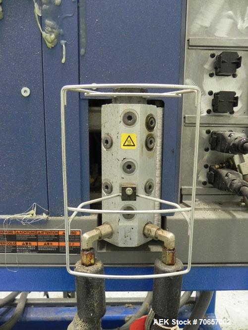 Used Nordson Model ProBlue 15 Hot Melt Glue System. Has Nodson model EPC 30 Eclipse series pattern controller. Has LogiComm glue gun driver. Mounted on stand alone frame with casters. Includes glue h...