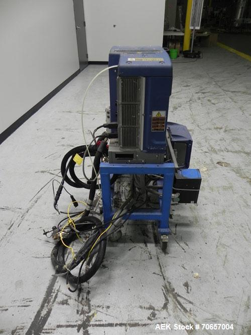 Used Nordson Model ProBlue 15 Hot Melt Glue System. Has Nodson model EPC 30 Eclipse series pattern controller. Has LogiComm glue gun driver. Mounted on stand alone frame with casters. Includes glue h...