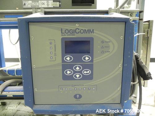 Used Nordson Model ProBlue 15 Hot Melt Glue System. Has Nodson model EPC 30 Eclipse series pattern controller. Has LogiComm glue gun driver. Mounted on stand alone frame with casters. Includes glue h...