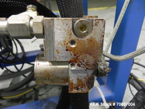 Used Nordson Model ProBlue 15 Hot Melt Glue System. Has Nodson model EPC 30 Eclipse series pattern controller. Has LogiComm glue gun driver. Mounted on stand alone frame with casters. Includes glue h...