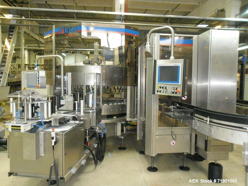 Used- KHS AG Front, Back and Neck Glue Labeling Machine. Type Innoket SE 2080/120-48LM GT. Cold glue configuration. Capacity...