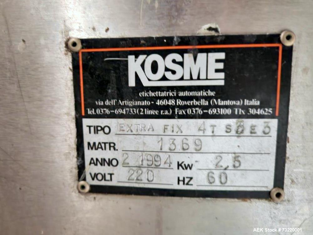 Kosme Extra Fix Labeler with Glue Pump — Rated Up to 6000 Bottles per Hour