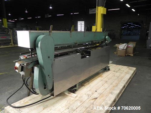 Used Mateer Burt 704 Automatic Roll Through Hot Glue Wraparound Labeler 