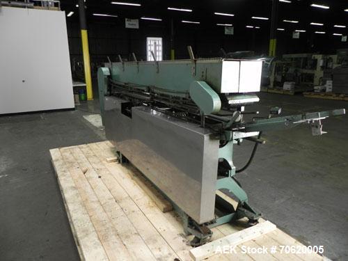 Used Mateer Burt 704 Automatic Roll Through Hot Glue Wraparound Labeler 