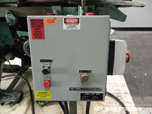Used Mateer Burt 704 Automatic Roll Through Hot Glue Wraparound Labeler 