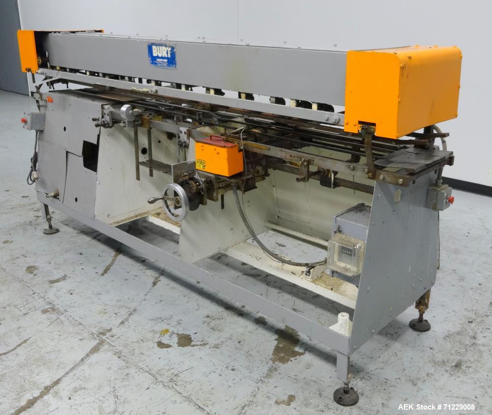 Used Mateer-Burt Model AU-611-B Horizontal Roll Through Wraparound Glue Labeler