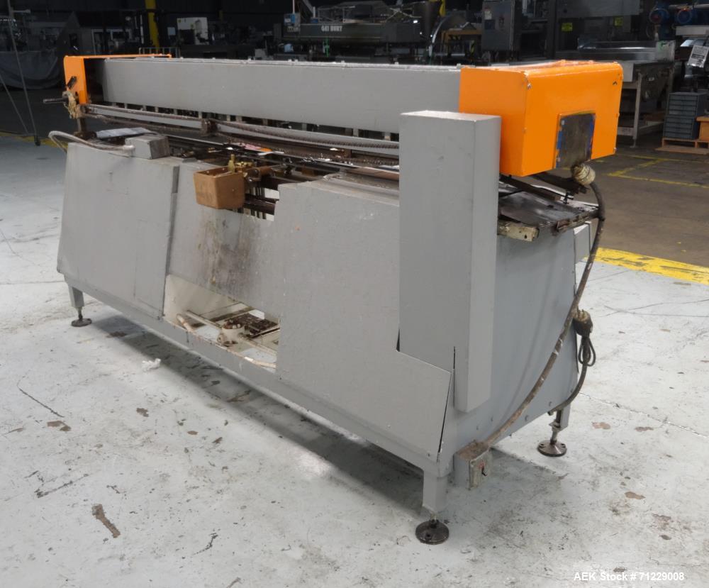Used Mateer-Burt Model AU-611-B Horizontal Roll Through Wraparound Glue Labeler