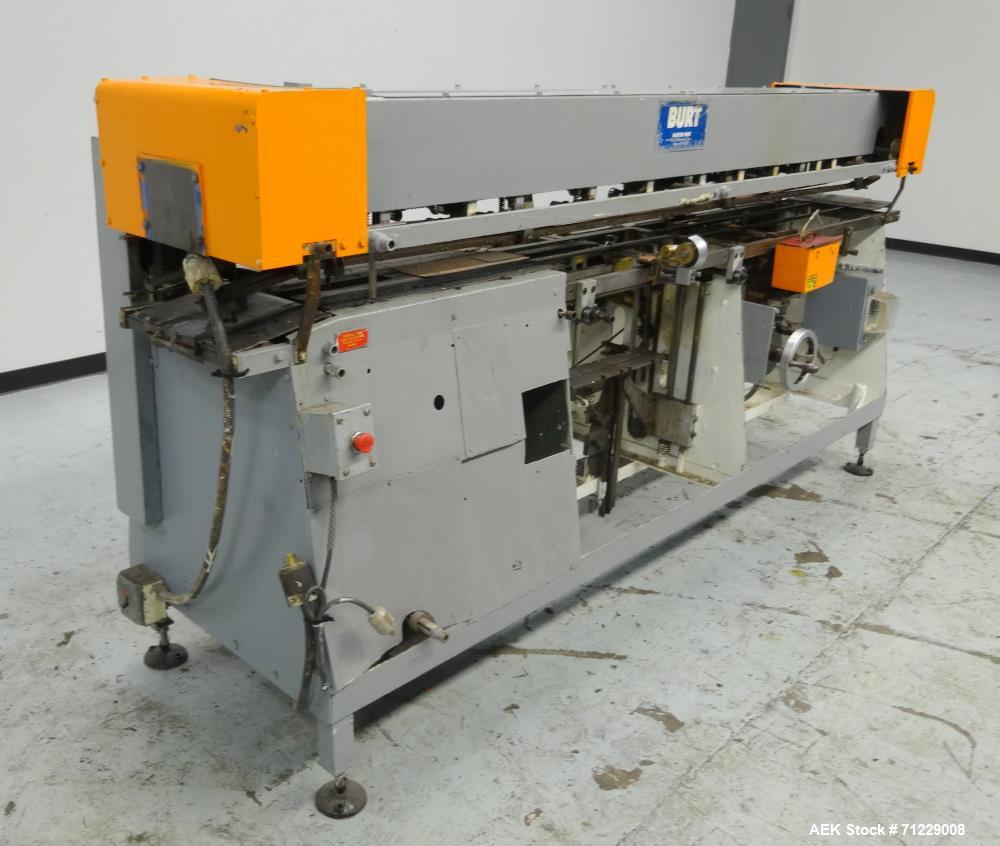 Used Mateer-Burt Model AU-611-B Horizontal Roll Through Wraparound Glue Labeler