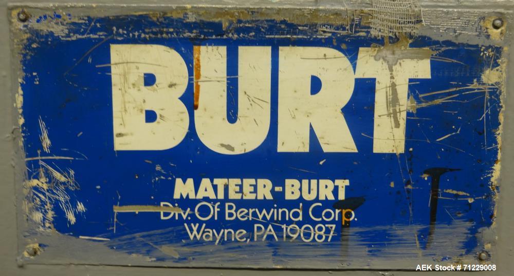 Used Mateer-Burt Model AU-611-B Horizontal Roll Through Wraparound Glue Labeler