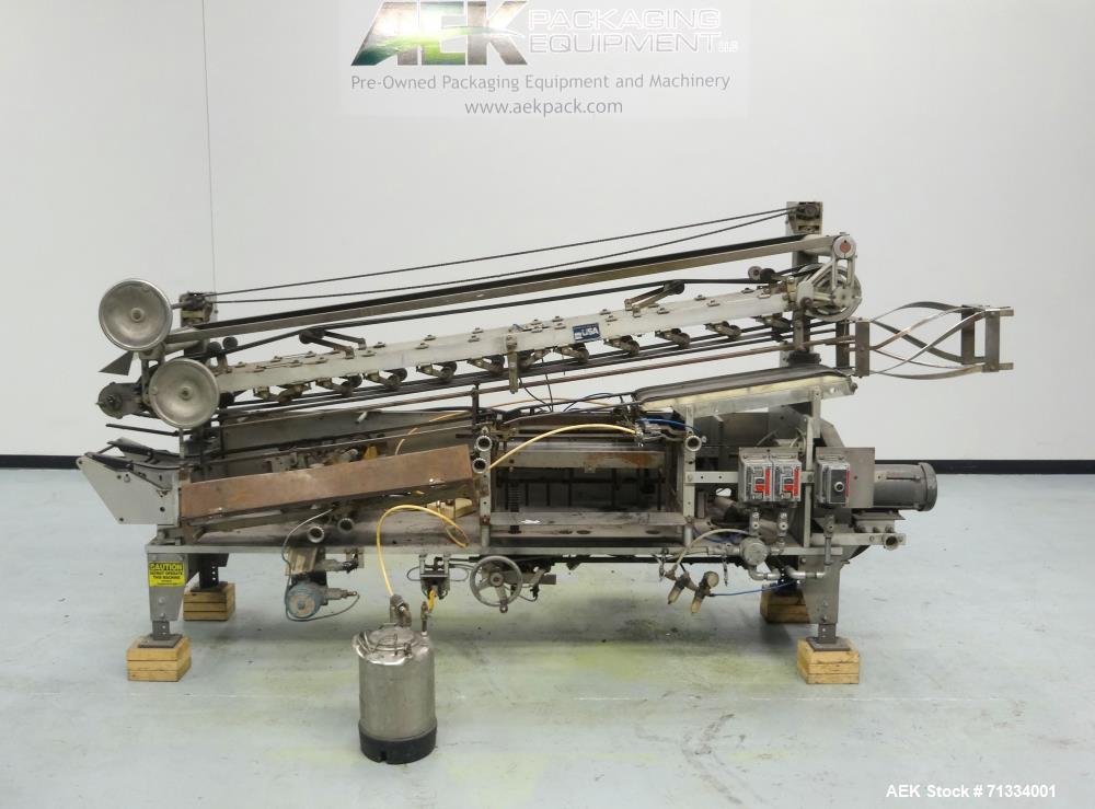 Used New Way Packaging Model AP Horizontal Roll Through Labeler