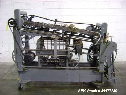 Used NewWay Roll Through Glue Wraparound Labeler, Model E5C5B. Capable of speeds up to 500 cpm. Will label metal cans, jars, plastic bottles or composite cans. Container size range: diameter 1.75" to...