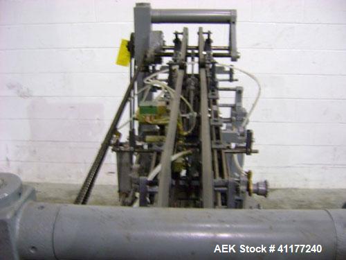 Used NewWay Roll Through Glue Wraparound Labeler, Model E5C5B. Capable of speeds up to 500 cpm. Will label metal cans, jars, plastic bottles or composite cans. Container size range: diameter 1.75" to...