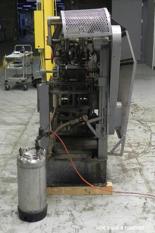 Used NewWay Model EPB Roll Through Glue Wraparound Labeler. Capable of speeds up to 500 cpm. The EP is designed to handle cans with or without ears. Will label metal cans, jars, plastic bottles or co...