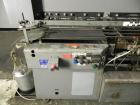 Used Mateer Burt 704 Automatic Roll Through Hot Glue Wraparound Labeler. Capable of speeds up to 600 labels per minute depending on materials and application. Can size range: 1-3/4