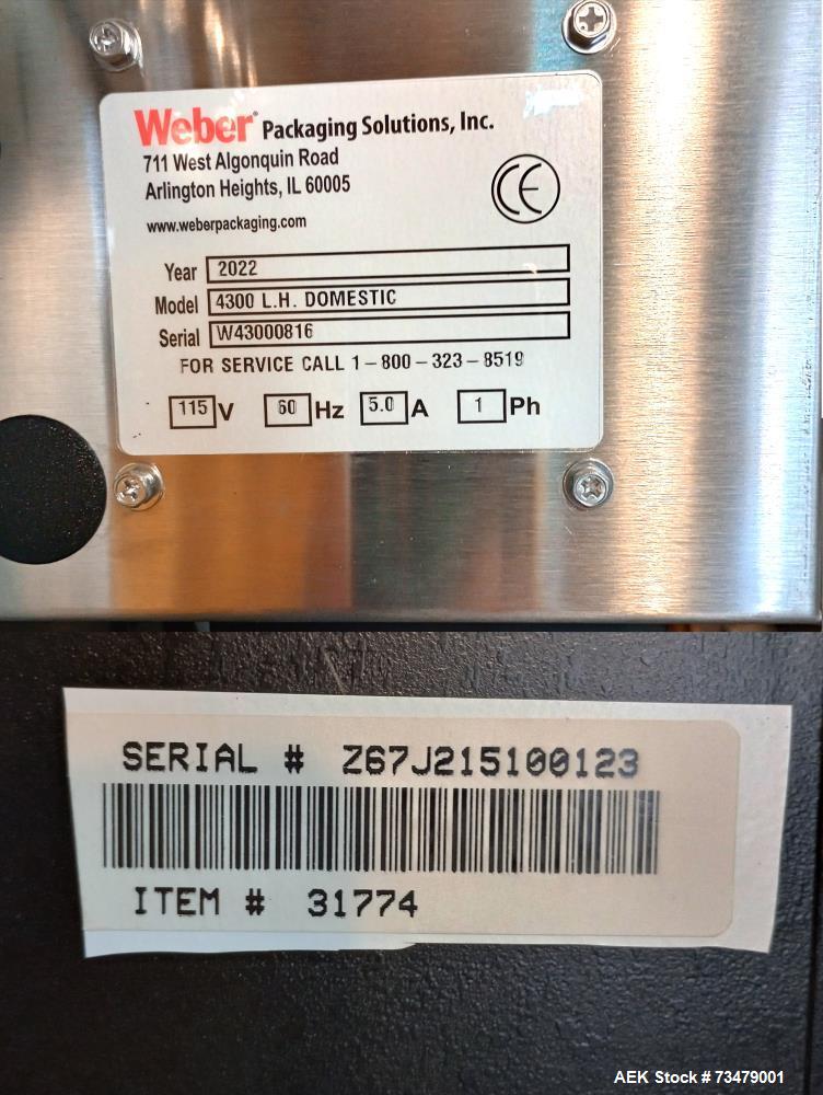 Used Weber 4300 “Pro-Apply” Print & Apply Labeler – Zebra Engine, 600 DPI, 6"x6", 2022 Build