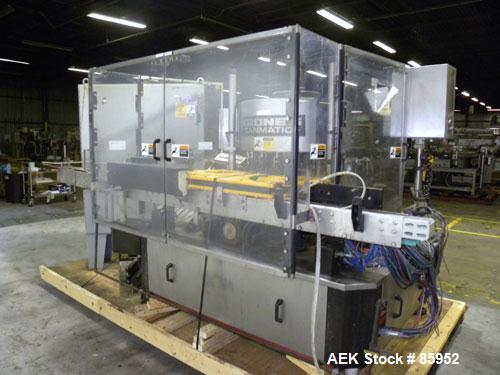 Used Krones Canmatic Rotary Hot Glue Wraparound Labeler. 18 hd Capable of running up to 600 cpm. Container size range: 50-110mm diameter, 50-250mm or 150-350mm height. 18 head unit set on 126mm pitch...
