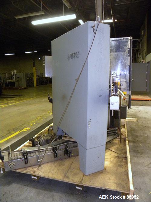 Used Krones Canmatic Rotary Hot Glue Wraparound Labeler. 18 hd Capable of running up to 600 cpm. Container size range: 50-110mm diameter, 50-250mm or 150-350mm height. 18 head unit set on 126mm pitch...
