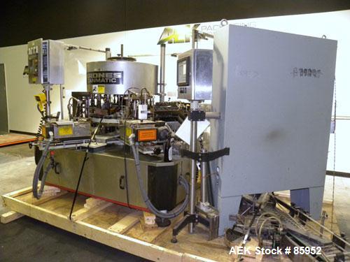 Used Krones Canmatic Rotary Hot Glue Wraparound Labeler. 18 hd Capable of running up to 600 cpm. Container size range: 50-110mm diameter, 50-250mm or 150-350mm height. 18 head unit set on 126mm pitch...