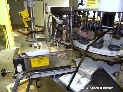 Used Krones Canmatic Rotary Hot Glue Wraparound Labeler. 18 hd Capable of running up to 600 cpm. Container size range: 50-110mm diameter, 50-250mm or 150-350mm height. 18 head unit set on 126mm pitch...