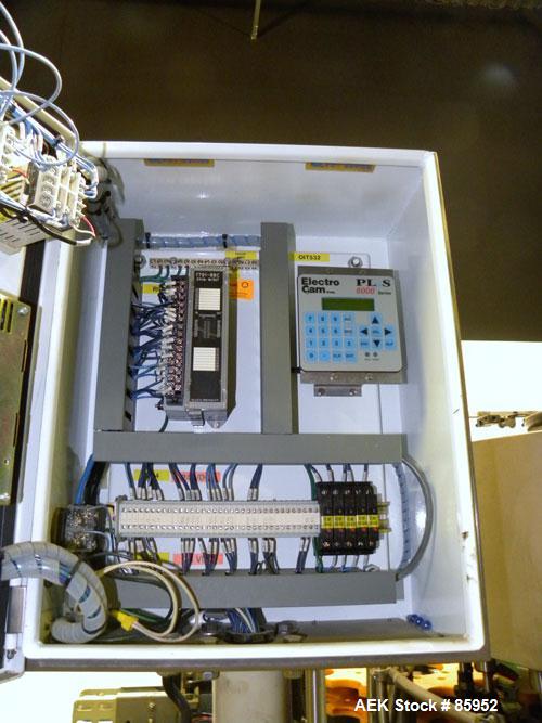 Used Krones Canmatic Rotary Hot Glue Wraparound Labeler. 18 hd Capable of running up to 600 cpm. Container size range: 50-110mm diameter, 50-250mm or 150-350mm height. 18 head unit set on 126mm pitch...