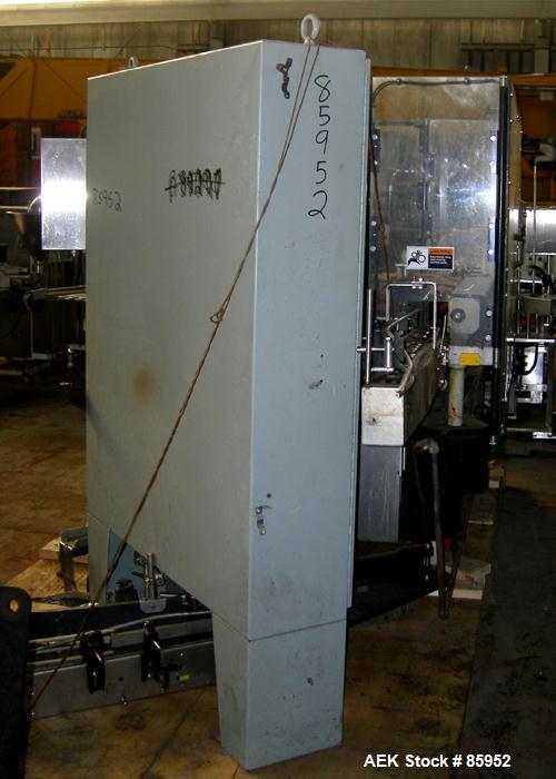 Used Krones Canmatic Rotary Hot Glue Wraparound Labeler. 18 hd Capable of running up to 600 cpm. Container size range: 50-110mm diameter, 50-250mm or 150-350mm height. 18 head unit set on 126mm pitch...