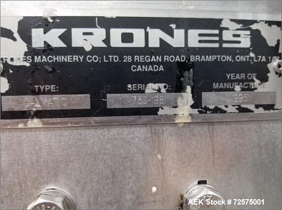 Used Krones Model Canmatic Rotary Labeling Machine