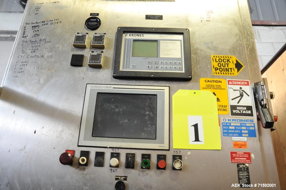 Used Krones "Contiroll" Automatic Rotary 15-Station Wraparound Glue Labeler
