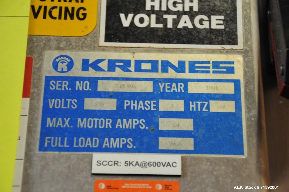 Used Krones "Contiroll" Automatic Rotary 15-Station Wraparound Glue Labeler