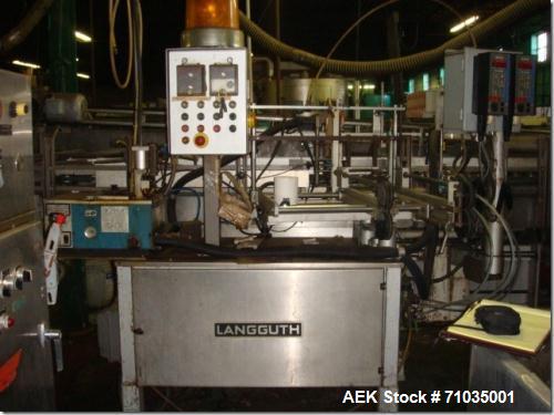 Used Langguth Model E40 Hot Melt Wrap Labeler
