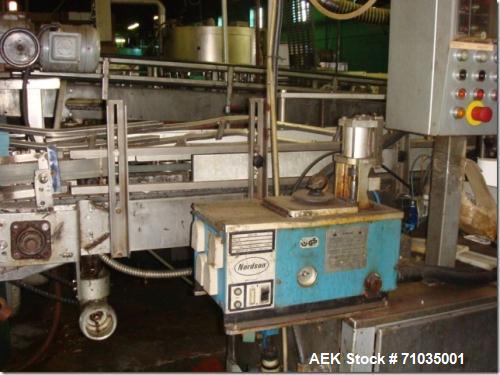 Used Langguth Model E40 Hot Melt Wrap Labeler