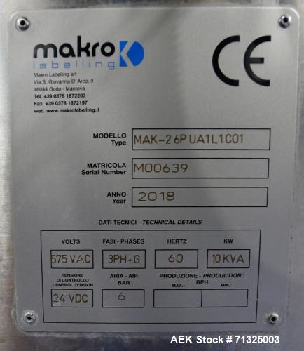 Used- Makro Model MAK-26P UAL1C01 Twin-Head Labeling Machine