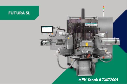 Brand New High-Speed P.E. Futura SL 768-12-SM Hot Melt Wraparound Labeler – New Rotary Bottle Labeling System