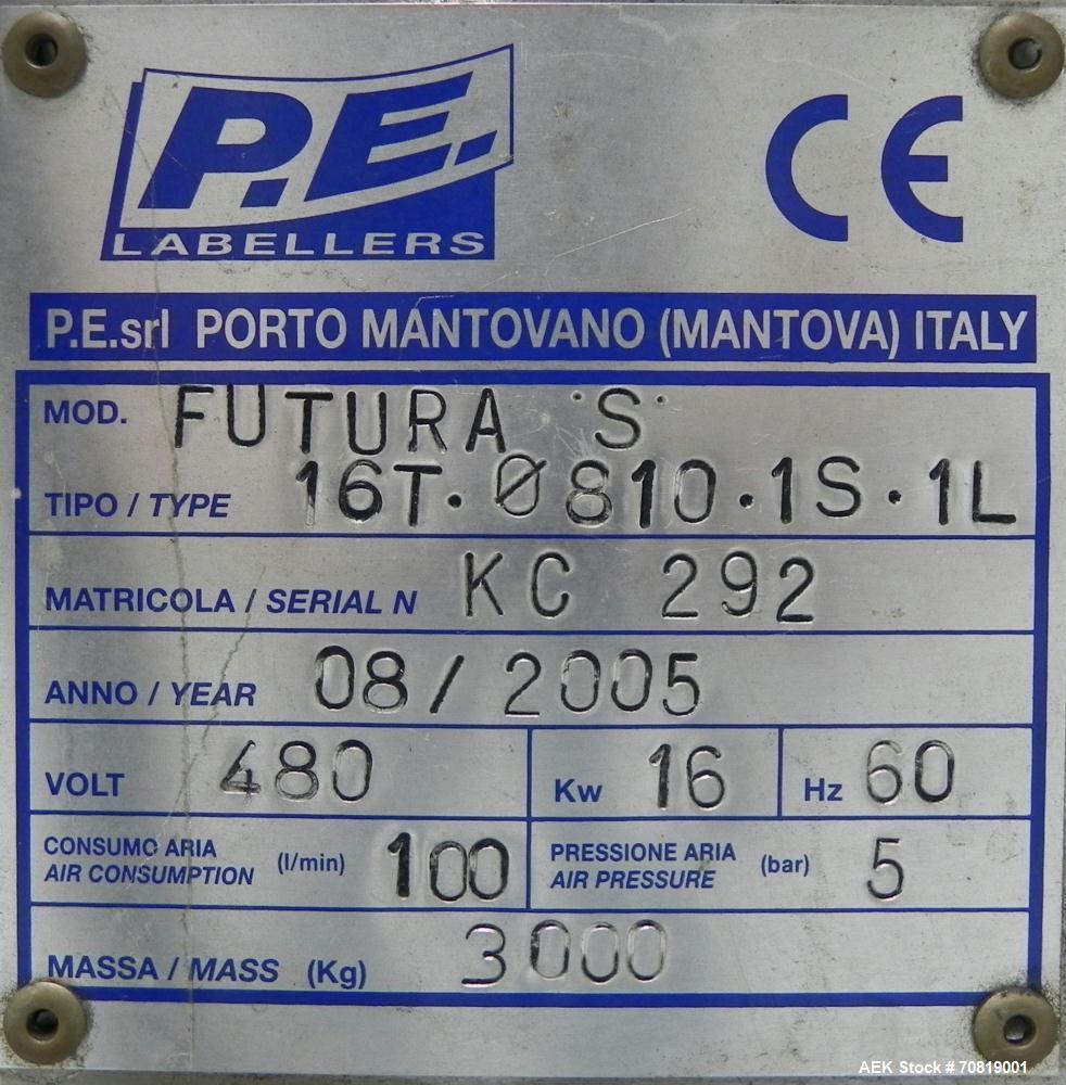 Used- PE Model Futura "S" Rotary Hot Melt Wraparound Labeler