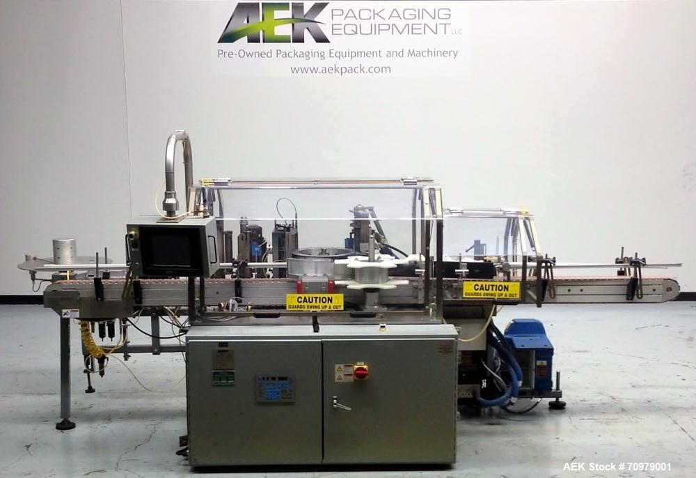 Used Trine Model 4500CE Roll Fed Wraparound Hot Melt Labeler