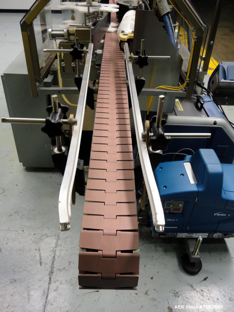 Used Trine Model 4500CE Roll Fed Wraparound Hot Melt Labeler