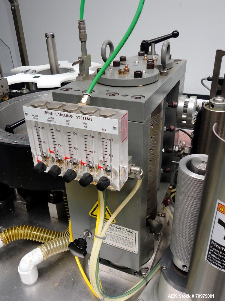 Used Trine Model 4500CE Roll Fed Wraparound Hot Melt Labeler