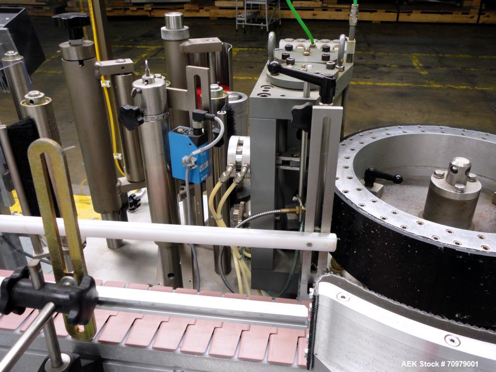 Used Trine Model 4500CE Roll Fed Wraparound Hot Melt Labeler