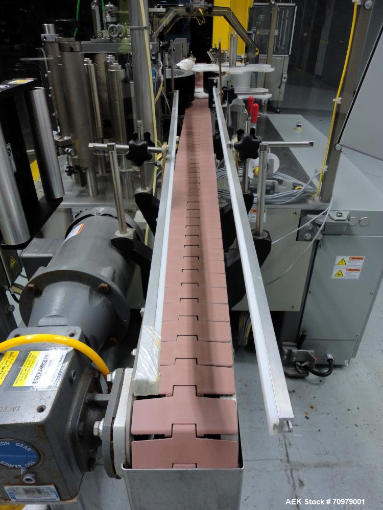 Used Trine Model 4500CE Roll Fed Wraparound Hot Melt Labeler