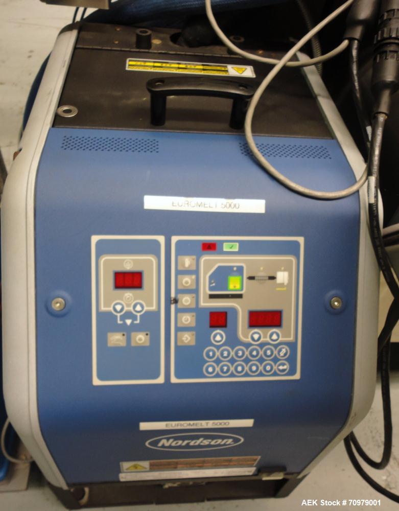 Used Trine Model 4500CE Roll Fed Wraparound Hot Melt Labeler