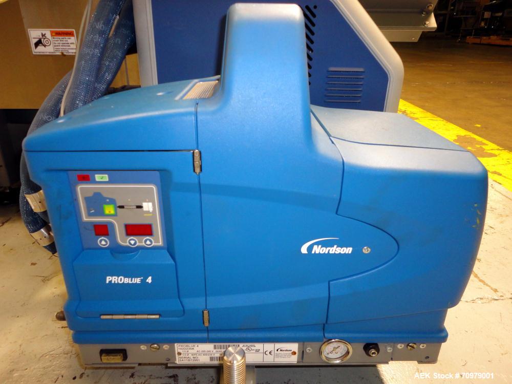 Used Trine Model 4500CE Roll Fed Wraparound Hot Melt Labeler